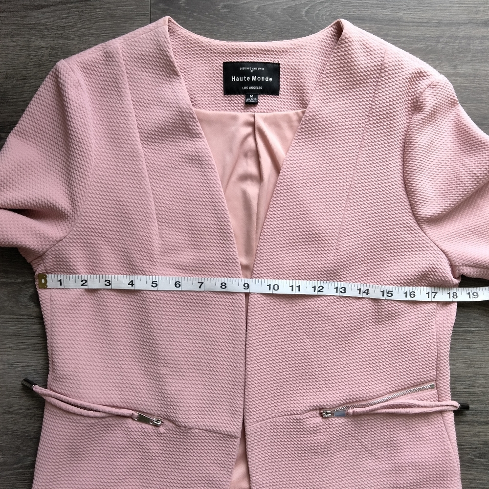 Haute Monde Los Angeles Open Front Pink Blazer Jacket Size M - Picture 9 of 10